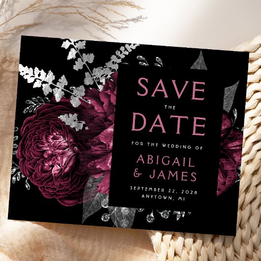 Budget Bloemen Bruine Rood Zilver Save the Date