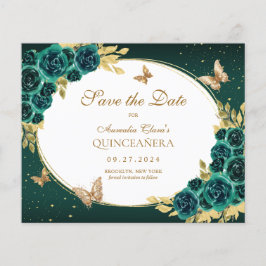 BUDGET Bloemen Emerald Gouden Vlinder Quinceañera