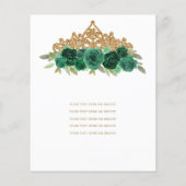 Budget Bloemen Emerald Green Tiara Quinceañera Flyer (Achterkant)