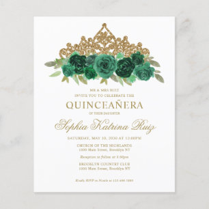 Budget Bloemen Emerald Green Tiara Quinceañera Flyer