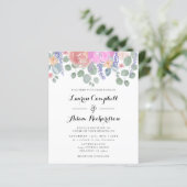 Budget Bloemen- en Eucalyptus Watercolor Bruiloft (Staand voorkant)