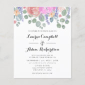 Budget Bloemen- en Eucalyptus Watercolor Bruiloft (Voorkant)