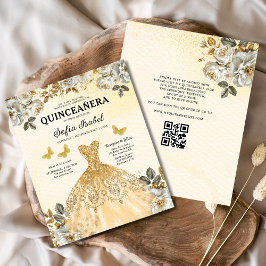 Budget Bloemen Goud QR Code Prinses Quinceanera