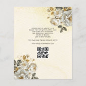 Budget Bloemen Goud QR Code Prinses Quinceanera Flyer (Achterkant)