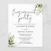 Budget Bloemen Groen Engagement Party Uitnodiging (Voorkant)