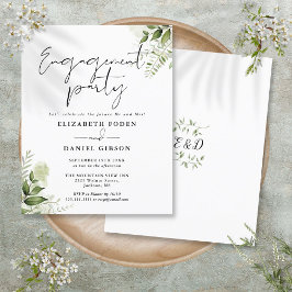 Budget Bloemen Groen Engagement Party Uitnodiging