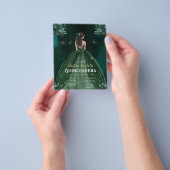 Budget Bloemen Groen Tweetalig Spaans Quinceanera Flyer (Hand)