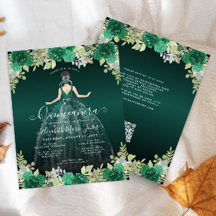 Budget Bloemen Groene Jurk QR Code Quinceanera