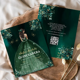 Budget Bloemen Groene Jurk QR Code Quinceanera