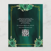 Budget Bloemen Groene Jurk QR Code Quinceanera Flyer (Achterkant)