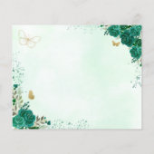 Budget Bloemen Groene Quinceanera Save the Date (Achterkant)