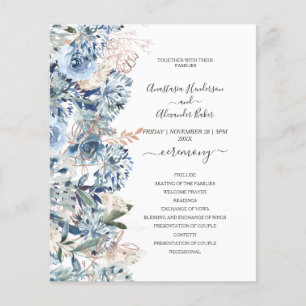 Budget bloemen-huwelijksprogramma kaart. flyer