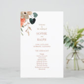 Budget Bloemen Huwelijksprogramma Papiervel (Staand voorkant)