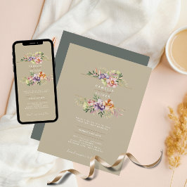 Budget Bloemen Huwelijksuitnodigingen Boho Wilde B Kaart