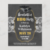 BUDGET Bloemen Kant AFSTUDEERDER BBQ Uitnodiging (Voorkant)