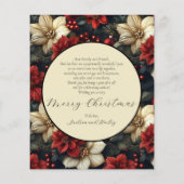 Budget  Bloemen Kerstmis Kaart (Achterkant)