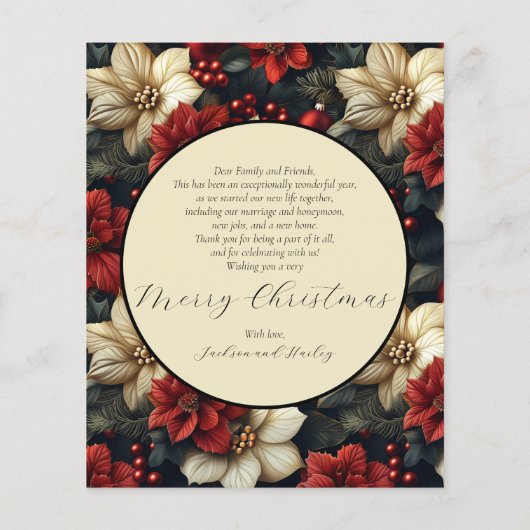 Budget  Bloemen Kerstmis Kaart (Achterkant)