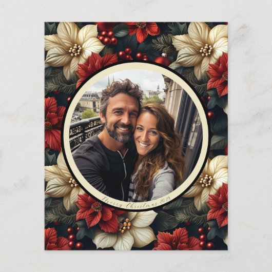 Budget  Bloemen Kerstmis Kaart (Voorkant)