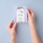 Budget Bloemen Lavendel Verjaardagsuitnodiging Flyer (Hand)