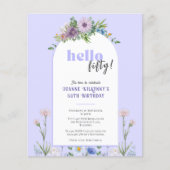 Budget Bloemen Lavendel Verjaardagsuitnodiging Flyer (Voorkant)