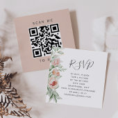 Budget Bloemen Lente Huwelijk QR Code RSVP Informatiekaartje