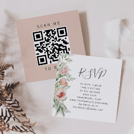 Budget Bloemen Lente Huwelijk QR Code RSVP Informatiekaartje