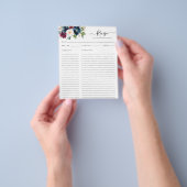 Budget Bloemen Marine Blauw Bourgondië Keuken Rece Flyer (Hand)