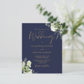 Budget Bloemen Marine Blauw Goud Foto Bruiloft Uit (Staand voorkant)