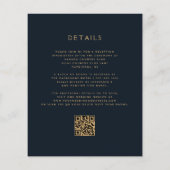 Budget Bloemen Marine Blauw Goud Rust QR Code Huwe (Achterkant)