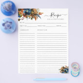 Budget Bloemen Marine Blauw Terracotta Keuken Rece Flyer (Enkel)