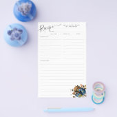 Budget Bloemen Marine Blauw Terracotta Receptenbla Flyer (Enkel)