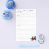 Budget Bloemen Navy Blue Bourgogne Rood Recept Kaa Flyer (Enkel)