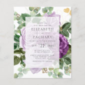 Budget Bloemen Paars Goud Eucalyptus Bruiloft (Voorkant)