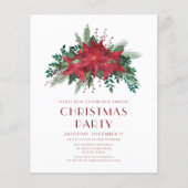 Budget Bloemen Poinsettia Kerstfeest Uitnodigen (Voorkant)