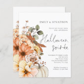 Budget Bloemen Pompoen Script Halloween Party Wit (Voorkant / Achterkant)