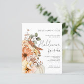 Budget Bloemen Pompoen Script Halloween Party Wit (Staand voorkant)