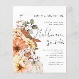 Budget Bloemen Pompoen Script Halloween Party Wit