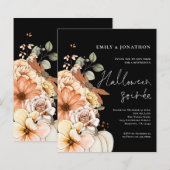 Budget Bloemen Pompoen Script Halloween Party Zwar (Voorkant / Achterkant)