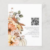 Budget Bloemen Pompoen Script QR bruiloft uitnodig (Achterkant)