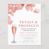 Budget Bloemen & Prosecco Bruidsfeest Uitnodiging Flyer (Voorkant)