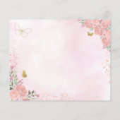 Budget Bloemen Roze Goud Quinceanera Save the Date (Achterkant)