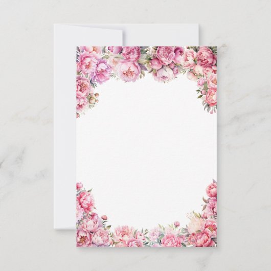 Budget Bloemen Roze Gouden Glitter Tiara Quinceañe Notitiekaartje (Achterkant)