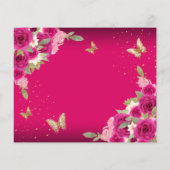 BUDGET Bloemen Roze Gouden Vlinder Quinceanera (Achterkant)