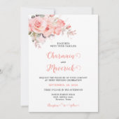 Budget Bloemen Roze Huwelijk Kaart (Voorkant)