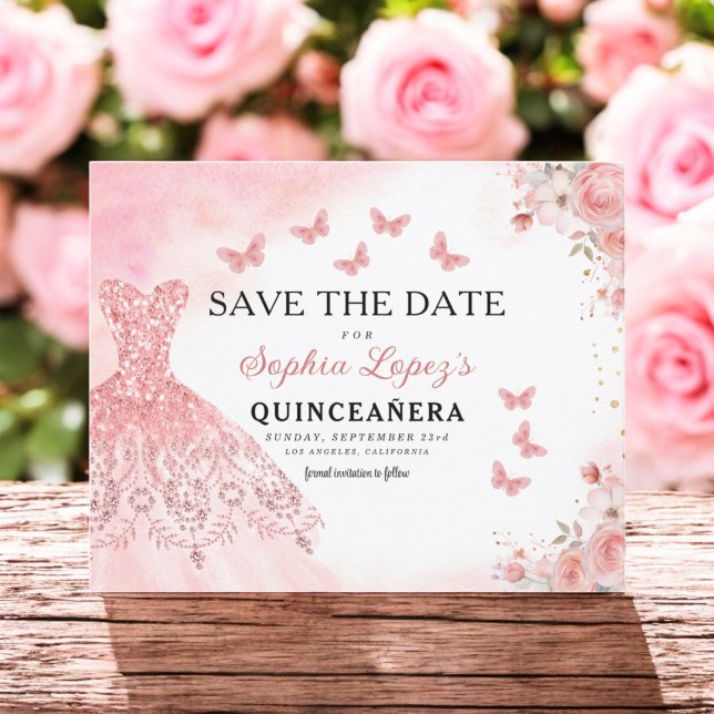 Budget Bloemen Roze Prinses Verjaardag Quinceanera (Creator heeft geüpload)