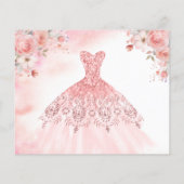 Budget Bloemen Roze Prinses Verjaardag Quinceanera Flyer (Achterkant)