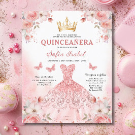 Budget Bloemen Roze Tweetalig Spaans Quinceanera