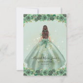 Budget Bloemen Salie Groen Goud Prinses Quinceaner Notitiekaartje (Achterkant)