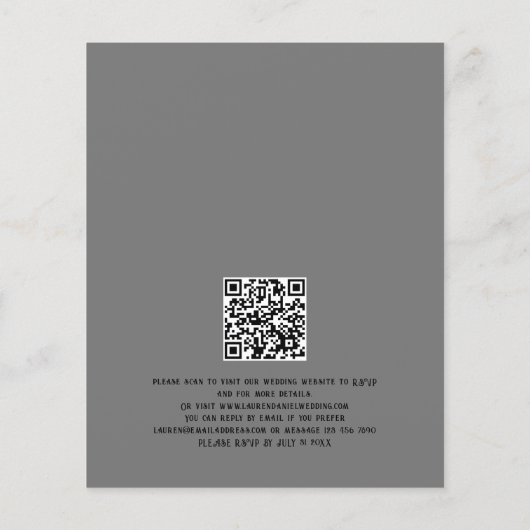 Budget Bloemen Skelet Minimalistische QR Code Brui (Achterkant)