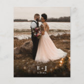 BUDGET Bloemen Stoffig Blauw Monogram QR Foto Brui (Achterkant)